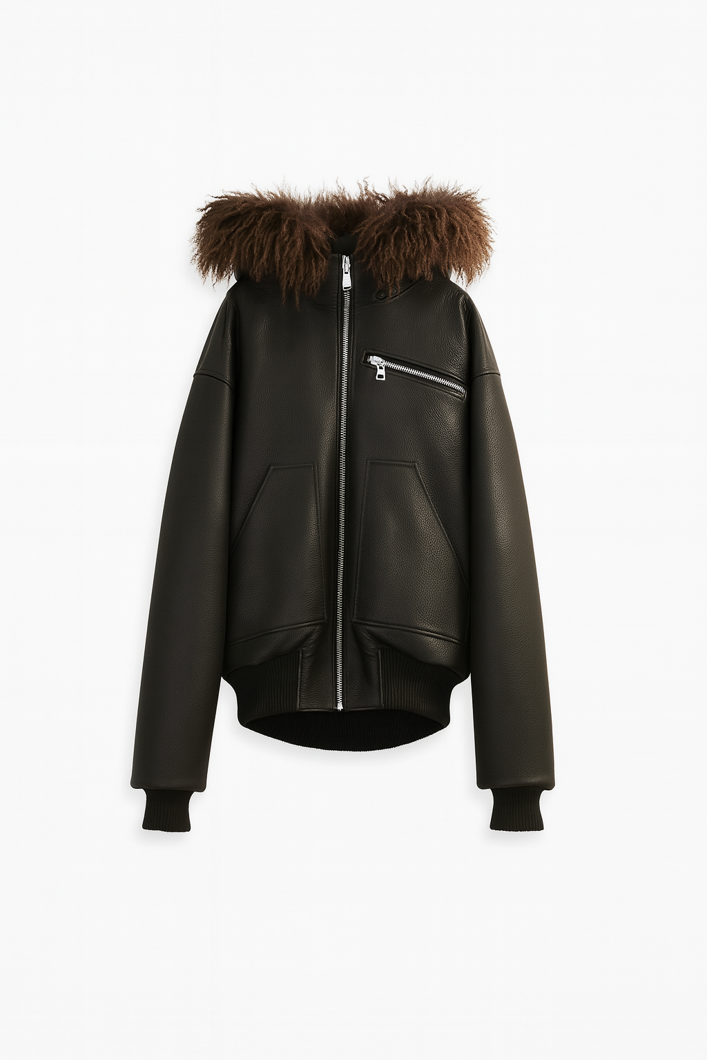 SHEEP SKIN HOODED BOMBER